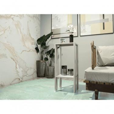 Imagem de Mesa Lateral Alta de Canto e Apoio Retangular MDF 30cm Branco para Sala Quarto Cozinha...
