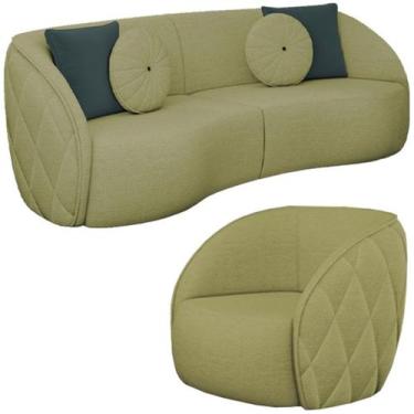 Imagem de Jogo Sofa 240 cm 3 Lug E Poltrona 1 Lug Passion TCE 1027 Linho Moll - 