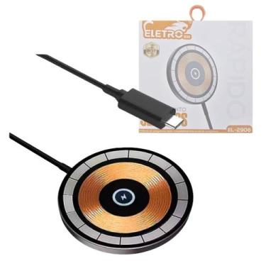 Imagem de Carregador Magnético Por Indução 15W Carregamento Turbo USB Conector T