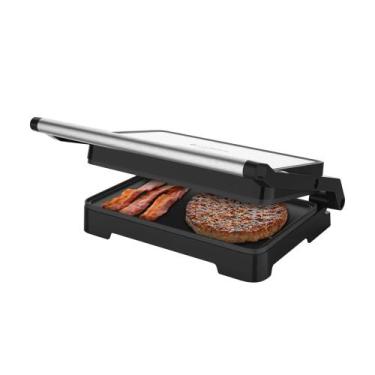 Imagem de Grill Sanduicheira Elétrica Click Inox Antiaderente Cadence -, 110V