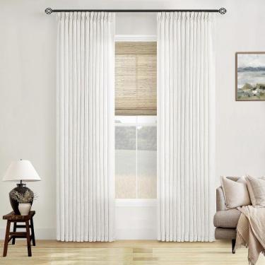 Imagem de Cortinas TWODRAPES de linho com pregas tipo pinch pleat 213 x 102 cm, 