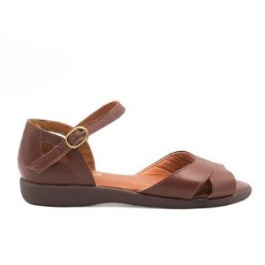 Imagem de Sandália Zatta Couro Flat Casual Marion-Feminino