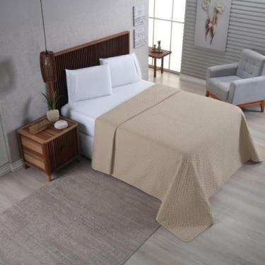 Imagem de Cobre Leito Requinte Queen Matelado Ultrassônico Cáqui - Home Fernande