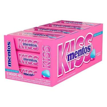 Imagem de Pastilha Mentos Kiss Tutti Frutti Sem Açúcar C/ 12u 420g