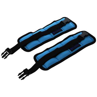 Imagem de Kiefer 811400-2 pesos de tornozelo/pulso para terra seca ou exercícios aquáticos (1 par), 450 g cada, azul claro