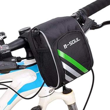 Imagem de AKT Bolsas de bicicleta ciclismo exterior à prova d'água Polyeste Front Basket Pannier Frame Tube Handlebar Bag Black include Strap
