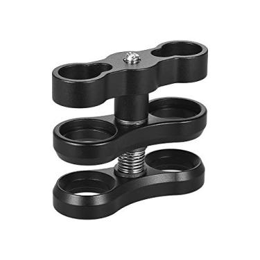 Imagem de Qudai 1 "bola braçadeira clipe borboleta braço duplo suporte para fotografia subaquática mergulho sistema de luz para câmera de ação lanterna sistema de armas BD