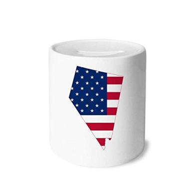 Imagem de DIYthinker Nevada America Map Stars tripes Flag Shape Money Box Saving Banks Ceramic Coin Case Kids Adults