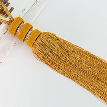 Imagem de Laços de cortina de borla para pendurar pires bola para pendurar bola para pendurar cortina para amarrar corda para amarrar acessórios porta-cortinas, ouro escuro, 4 peças