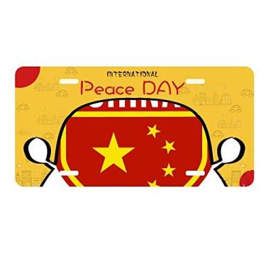 Imagem de DIYthinker Made in China Shield Placa de licença Bandeira Nacional Etiqueta Decoração de carro Dia da Paz