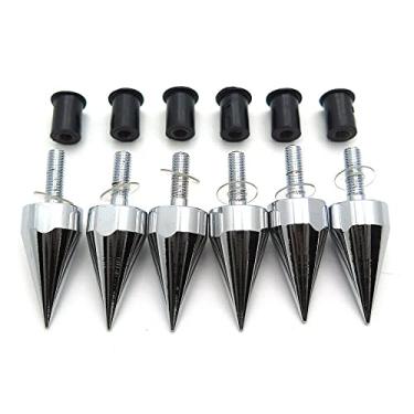 Imagem de Parafusos de espiga cromada XKMT-Universal com peças de montagem compatíveis com placa de licença de carenagem de para-brisa [B0176SWH2C]