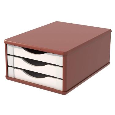 Imagem de Caixa Arquivo Gaveteiro Organizador de Escritório 3 Gavetas Madeira MDF para Documentos A5 A4