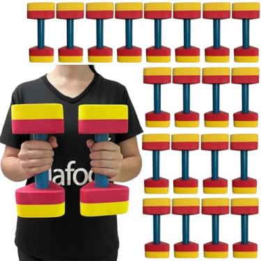 Imagem de Genérico, Kit 10 Pares Halteres Aquáticos Hidroginástica em EVA DF1104-AM 1 à 2kg Amarelo e Vermelho Dafoca Sports
