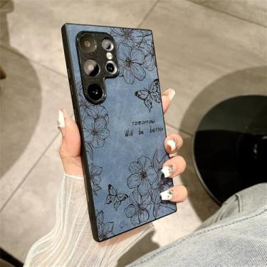 Imagem de Capa de couro para samsung s24 s23 plus ultra a05 s a15 a25 a35 a55 a04s a14 a23 a34 a54, sakura borboleta bu, para a55