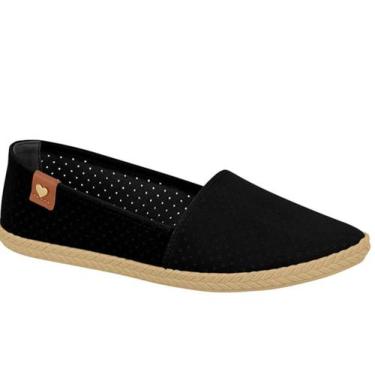 Imagem de Sapatilha Moleca Feminina Slip Microfuros Bico Redondo, Preto, 35