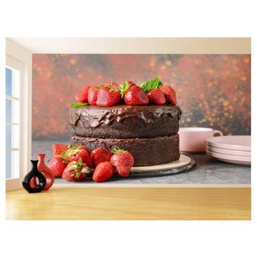 Imagem de Papel De Parede Alimentos Bolo Chocolate Sabor 3,5M Al392 - Você Decor