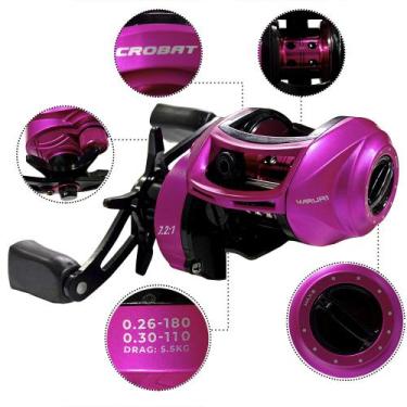 Imagem de Carretilha de Pesca CROBAT 4 Rolamentos  Maruri, Rosa, Esquerda