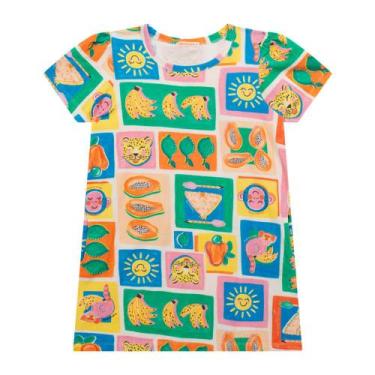 Imagem de Vestido Infantil Menina Manga Curta Em Cotton, Bolsos Laterais Embutid
