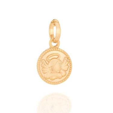 Imagem de Pingente banhado ouro 3x 24k 18k e 22k feminino infantil medalha anjo 