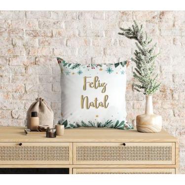 Imagem de Almofada com enchimento Feliz Natal Folhagens - Core Decore