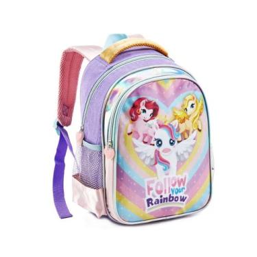 Imagem de Mochila Creche Infantil Denlex Menina Unicórnio Costas