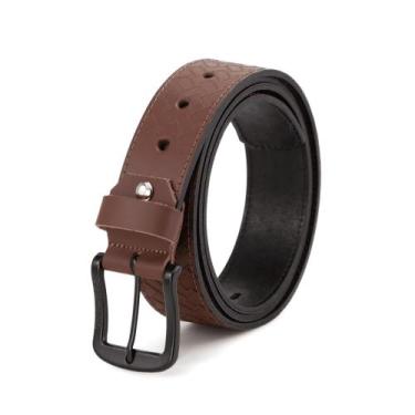 Imagem de Cinto Masculino Casual Ajustavel Couro Use Young Lançamento, Marrom, 1