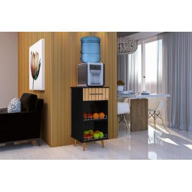 Imagem de Balcão / Fruteira Para Bebedouro FE Estilo Retrô Com Gaveta Cor Preto 