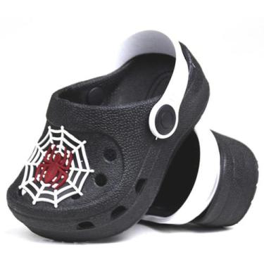 Imagem de Sandália Masculina Babuche Infantil Estrelinha Aranha, 19, Preto