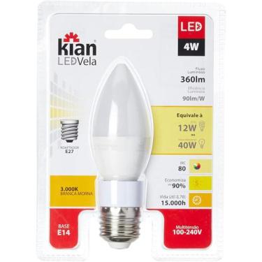 Imagem de Lâmpada Vela Led 4w Biv E14/27 3000k Leitosa Kian