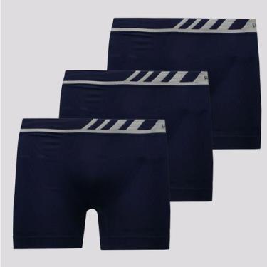 Imagem de Kit de 3 Cuecas Boxer Lupo Especial Microfibra Marinho, GG