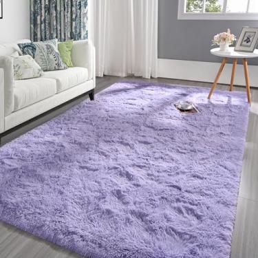 Imagem de Pettop Tapete fofo de lavanda roxo para quarto, sala de estar, tapetes macios de pelúcia de 9,5 x 1,8 m para meninas, crianças, meninos, tapete antiderrapante e lavável para sala de aula, tapete para