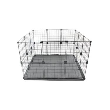 Imagem de Gaiola para Coelho com Bandeja Higiênica 90x90cm com 60cm Altura Cercado para Porquinho da Índia(PRETO,SEM TETO)