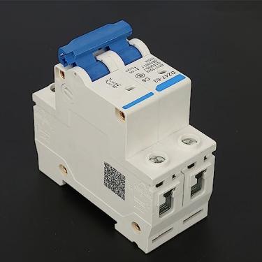 Imagem de DZ47 63 2P Mini Disjuntor Recorte Interruptor Disjuntor 400VAC Materiais Retardadores de Chama de Alto Desempenho Tamanho Pequeno Instalação Conveniente de Energia Solar (6A)