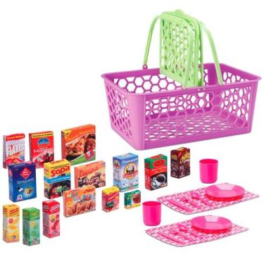 Imagem de Cesta Cestinha Mini Mercado Infantil C/ Acessórios - Cardoso