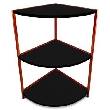 Imagem de Estante De Canto Tripla Colby - Geral, Cobre/Preto