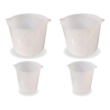 Imagem de 2 Formas Para Queijo Frescal 1kg + 2 De 500g Injesul - COMBO, Branco