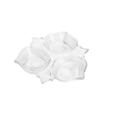 Imagem de Petisqueira de Cristal Lyor Vintage com 3 Divisórias - 4x24x26cm