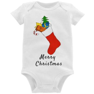Imagem de Body Bebê Socket Merry Christmas - Foca na Moda, Branco, P