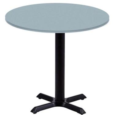 Imagem de Mesa Ômega Ferro Preto 74 cm (Alt) Base em X Tampo MDP Redondo 70 cm (