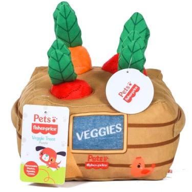 Imagem de Fisher-Price Para animais de estimação, quebra-cabeça de petiscos vegetarianos, brinquedos estilo toca com mini pelúcia removível, use como dispensador de guloseimas, brinquedos de desenvolvimento