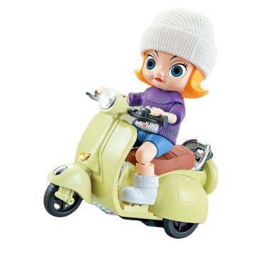 Imagem de Brinquedo Motocicleta Scoter Menina Com Luz E Som Gira 360°