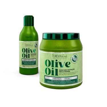 Imagem de Kit Umectação Olive Shampoo 300ml + Máscara 950g Forever Liss