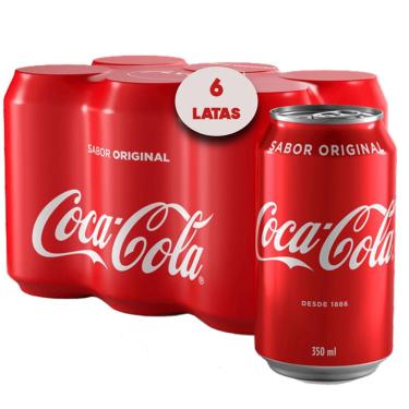 Imagem de Refrigerante Coca Cola Lata 350Ml (6 Latas)