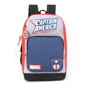 Imagem de Mochila De Costas Juvenil Original Capitão América - Azul - Luxcel