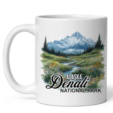 Imagem de No Thorns Media Caneca do Parque Nacional Denali do Alasca 325 ml Caneca de Café Bonita Cerâmica Branca para Lembrança Viagem Presente Casa Escritório Cozinha ID44991