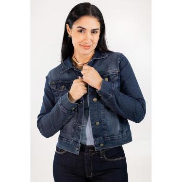 Imagem de Jaqueta Jeans Azul Feminina Manga Longa Anticorpus-Feminino