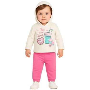 Imagem de Conjunto Infantil Menina Moletom Peluciado Com Capuz Kyly-Feminino