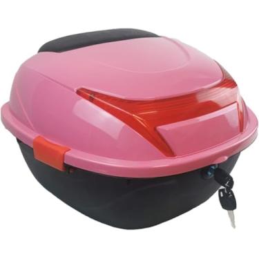 Imagem de Estojo De Motocicleta Top Case, Caixa De Capacete Traseiro, Estojo De Armazenamento De Capacete Traseiro, Estojo Universal De Capacete, Estojo De Capacete Para Scooter, Motocicleta, Ci, Pink