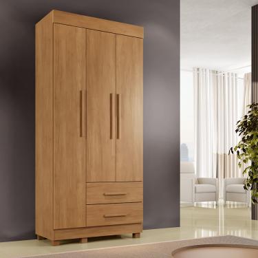 Imagem de Guarda Roupa Solteiro 3 Portas 2 Gavetas com Pés Copacabana New Benetil - Cinamomo