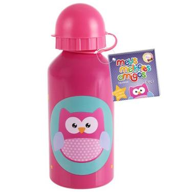 Imagem de Garrafa Garrafinha Squeeze Infantil Meus Amigos Corujinha Agua Suco 40